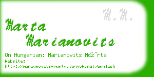 marta marianovits business card